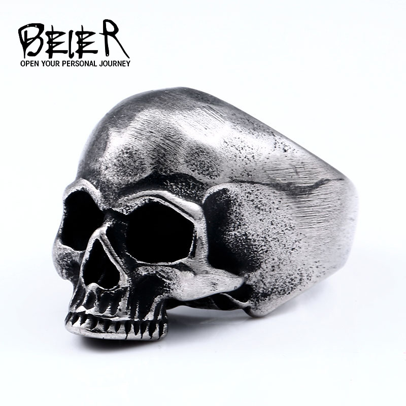 Gothic Skull Ring - Beier 316L acier inoxydable Vintage punk