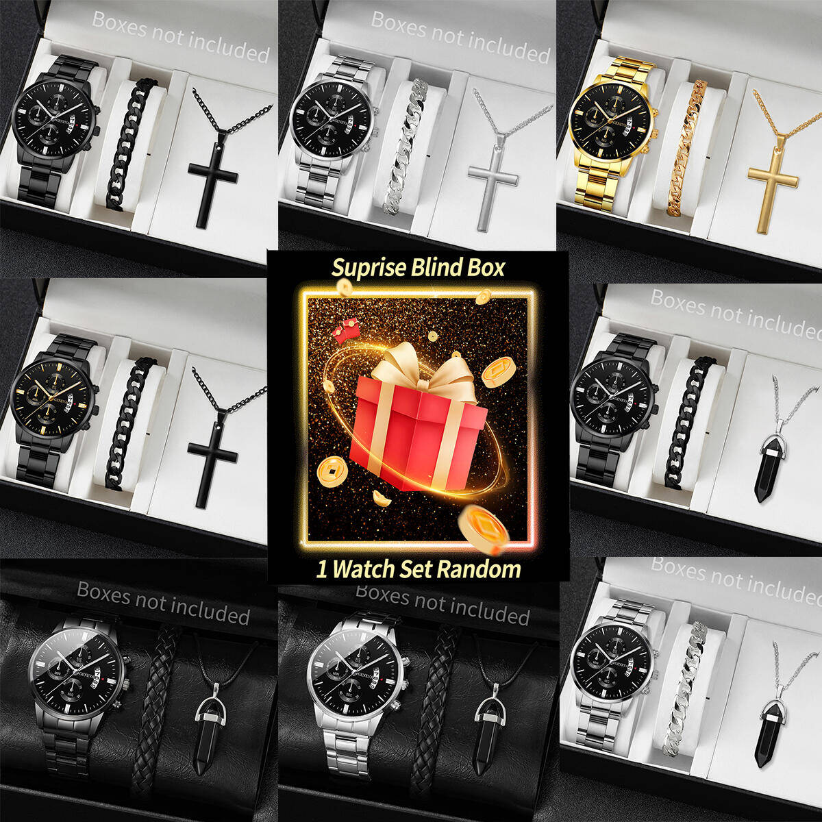 Jewelry Watch - Montre mystère Surprise boîte aveugle-3 pièces/ensemble