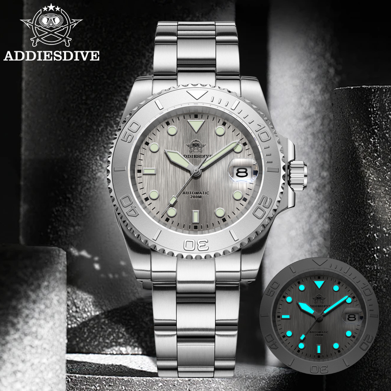 Mens Mechanical Watch - ADDIESDIVE AD2087 montre homme étanche 20Bar