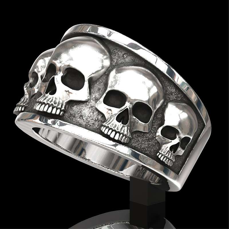 Bague classique en acier inoxy - Gothic Skull Ring avis et prix