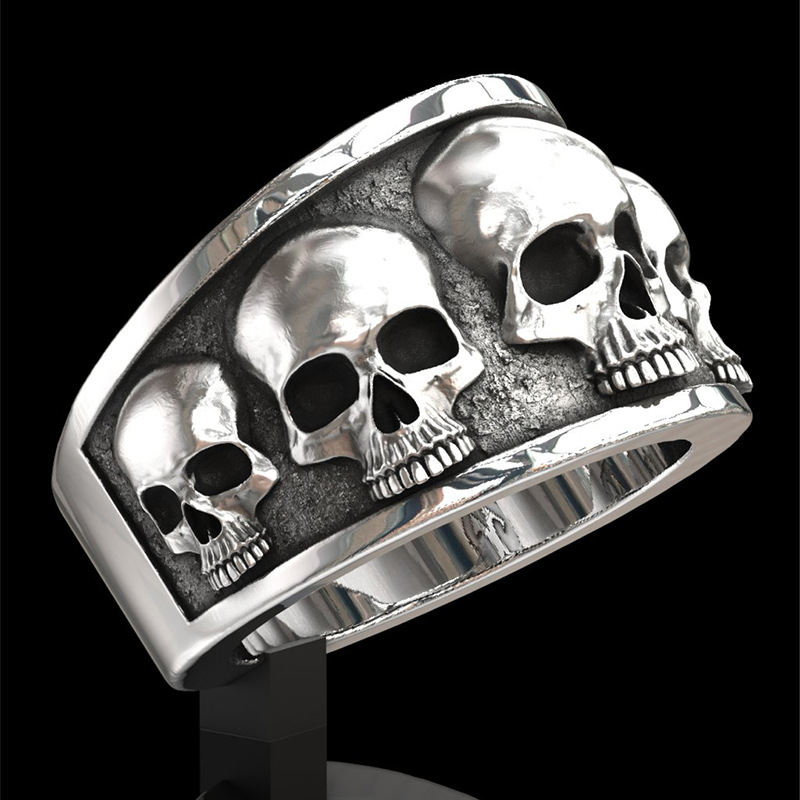 Bague classique en acier inoxy - Gothic Skull Ring avis et prix