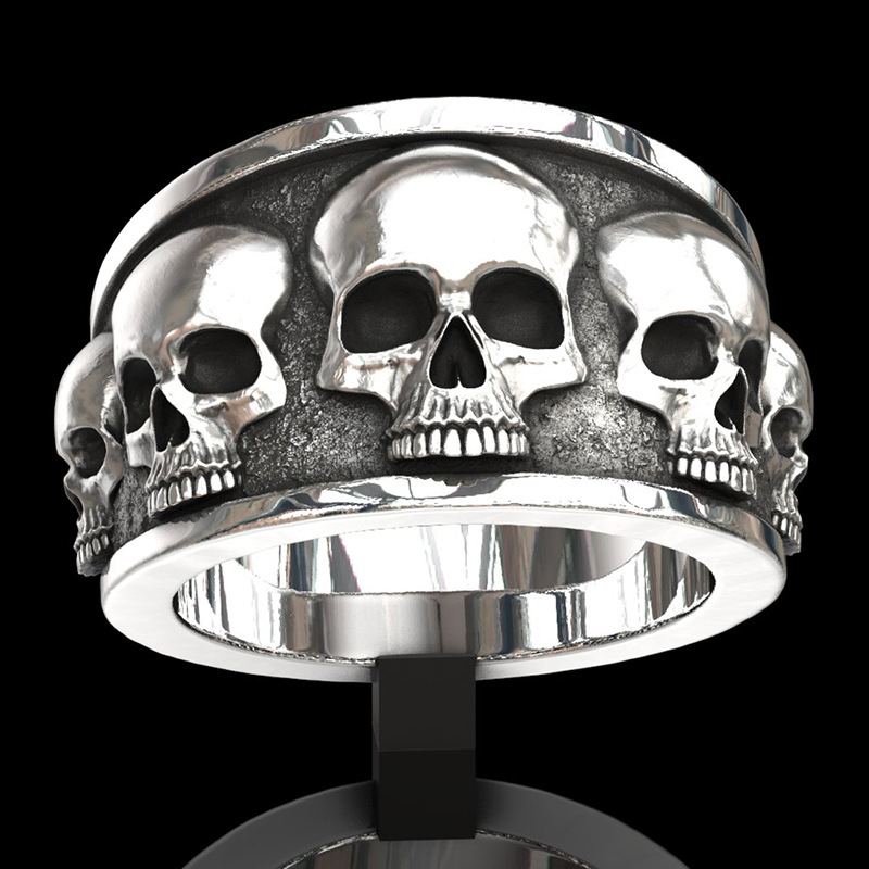 Bague classique en acier inoxy - Gothic Skull Ring avis et prix
