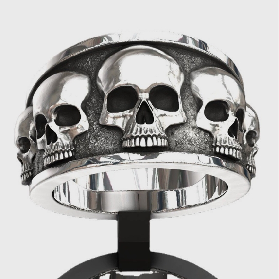 Bague classique en acier inoxy - Gothic Skull Ring avis et prix