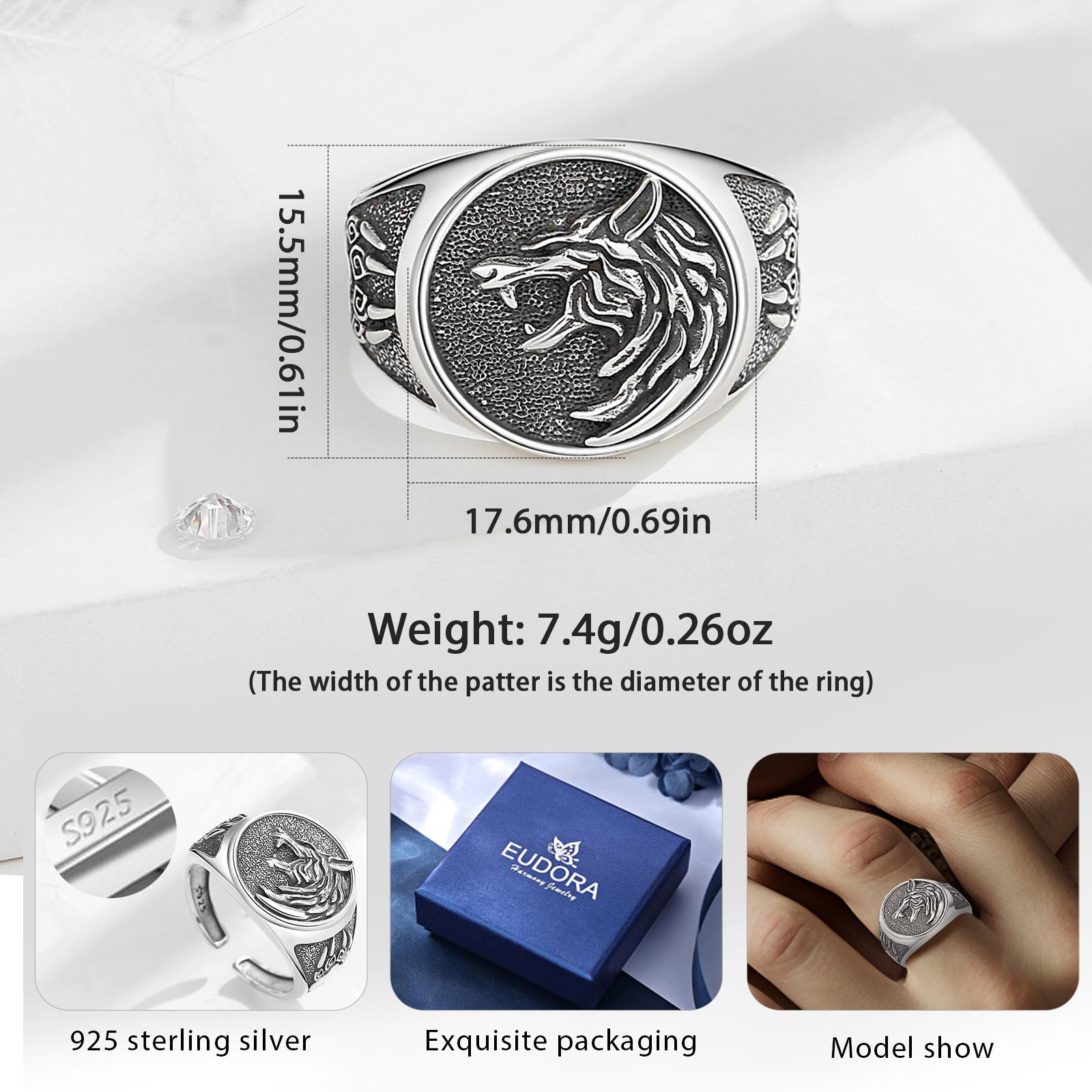 Eudora-Bague réglable en argen - Wolf Jewelry & Watches Tampa Reviews avis et prix