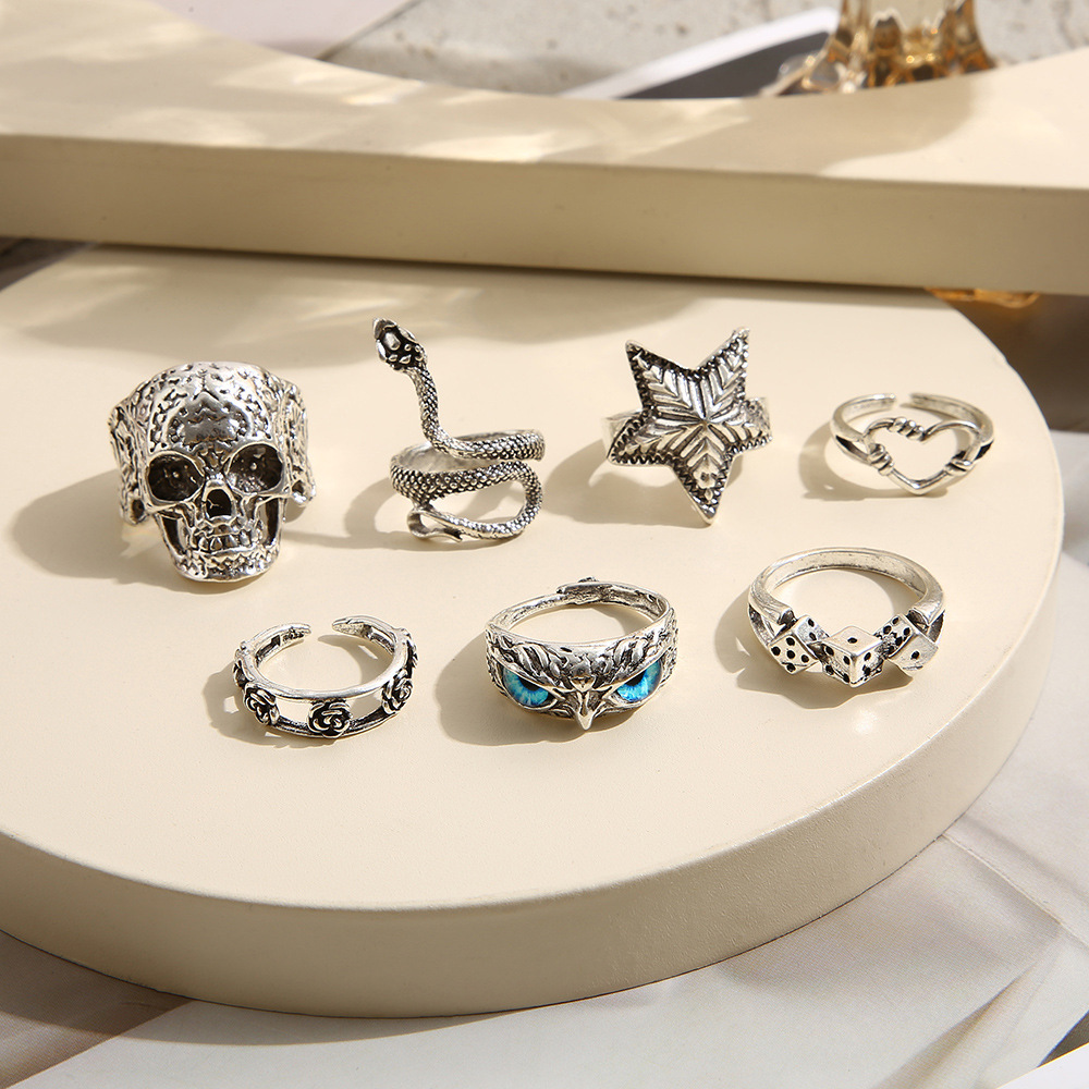 Hip Hop Vintage Silver Documen - Gothic Skull Ring avis et prix