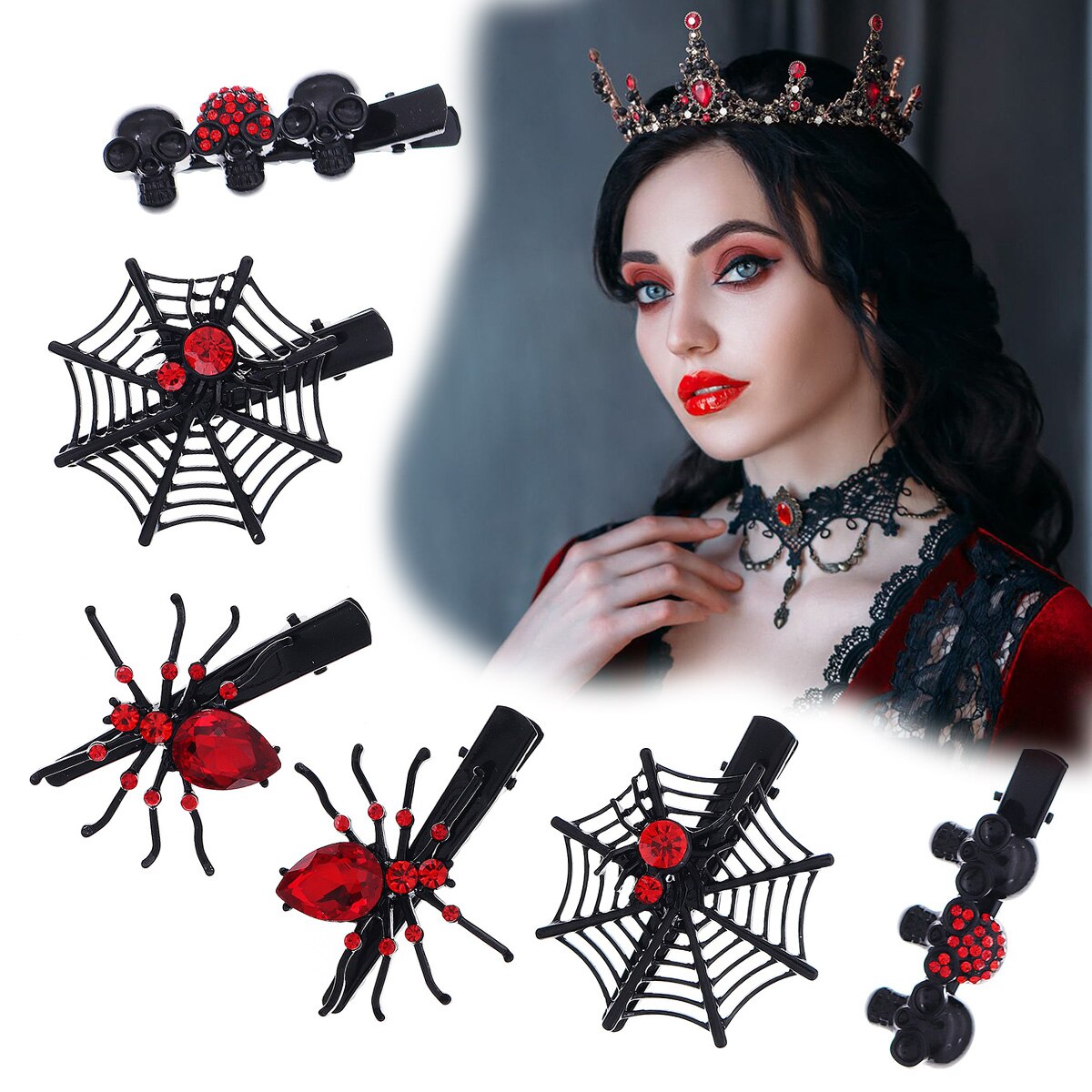 Gothique Punk noir araignée An - Gothic Skull Ring avis et prix